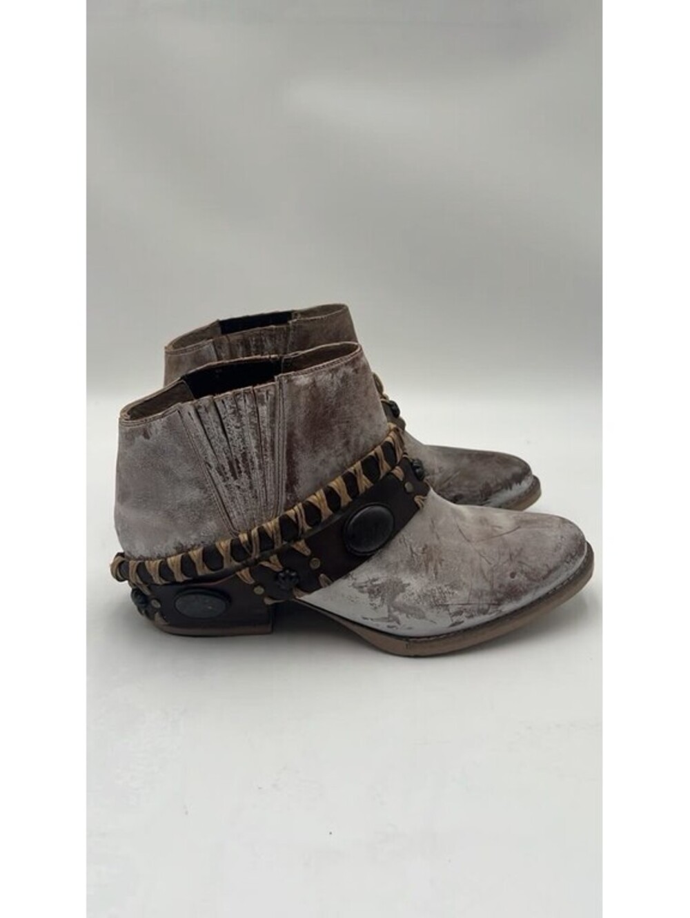 Women’s Circle G Harness Fashion Booties Brown Leather Size 7.5M
